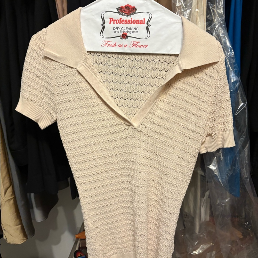 J. Crew Beige Knit Short Sleeve Top